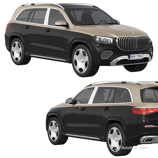 Luxury Black And Gold SUV With Chrome Grille LED Headlights And Alloy Wheels 3d model 