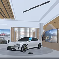 4S Store Showroom Modern Interior With Multiple Cars On Display And Comfortable Seating