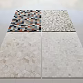 Neutral And Colorful Square Rugs With Geometric Patterns And Textures 3d model