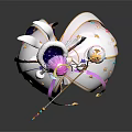Magical Children Fairy Character with Purple Hair White Wings Star Moon Outfit and Magic Wand