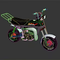 Stylish Black Red Motorcycle With Sporty Seat Rear Rack And Wheels