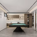 Elegant Modern Interior With Staircase Marble Steps Decorative Sculpture LED Lighting Strips And Wall Decor