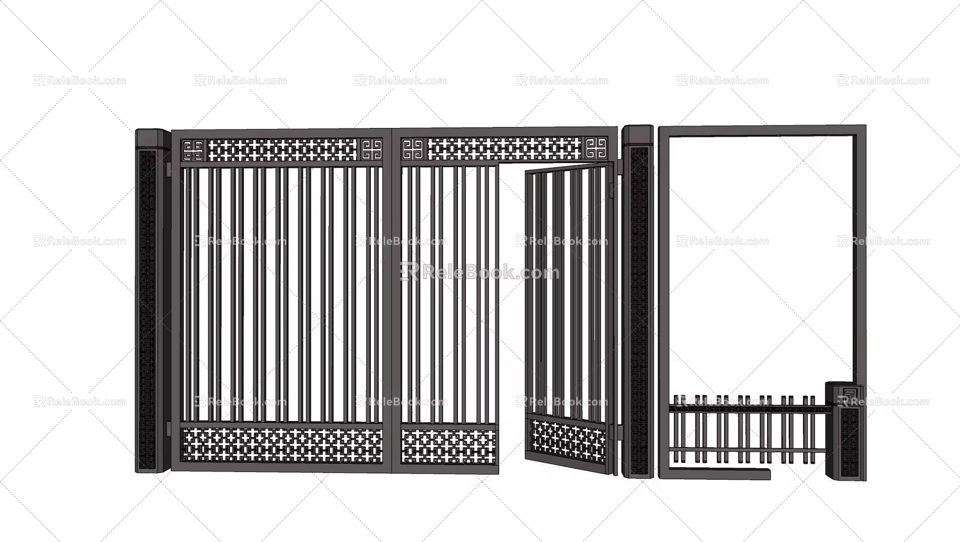 Modern Gate Patio Door Fire Door Access Control Swing Gate Pluice Gate 3d model