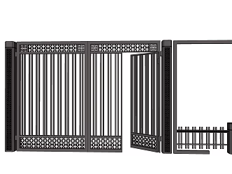 Modern Gate Patio Door Fire Door Access Control Swing Gate Pluice Gate 3d model