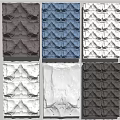 Stylish Wall Decor With Various Textured Patterns In Brown Blue White Silver And Gray 3d model