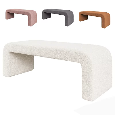 Modern Minimalist Sofa Bench With Soft Texture And Various Color Options For Home Decor 3d model