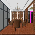 Modern KTV Interior Design With Purple Lighting Large Screen TV And Comfortable Sofas 3d model