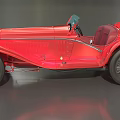 Vintage Red Convertible Car With Classic Design And Open Top