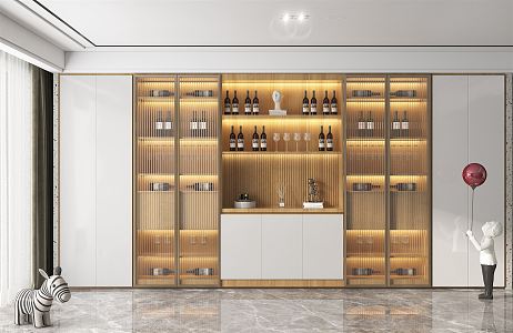 Modern Wine Cabinet Wine Cabinet Sculpture 3d model