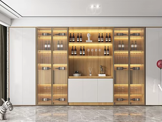 Modern Wine Cabinet Wine Cabinet Sculpture 3d model