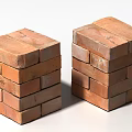 Stacked Red Bricks As Essential Building Components For Construction Projects 3d model