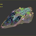 Futuristic Gray Spaceship 3D Model With Geometric Design And Circular Components 3d model