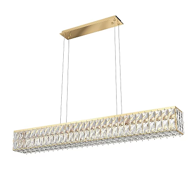 Elegant Crystal Chandelier With Gold Frame Rectangular Shape And Modern Design 3d model Elegant Crystal Chandelier With Gold Frame Rectangular Shape And Modern Design 3d model
