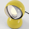 Modern Yellow Red White Desk Lamps With Round Shade Curved Base Bright Light Source