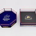 Octagonal and Square Boxing Rings for Ultimate Combat with Red Blue White Ropes 3d model