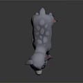 Cute 3D Rendered Fawn with Gray Body Big Blue Eyes Pink Paws and White Spots