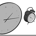 Modern Clocks Collection With Wall Clock And Alarm Clocks In Black And Light Green