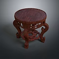 Traditional Wooden Dining Table With Round Top And Intricate Carved Legs Design
