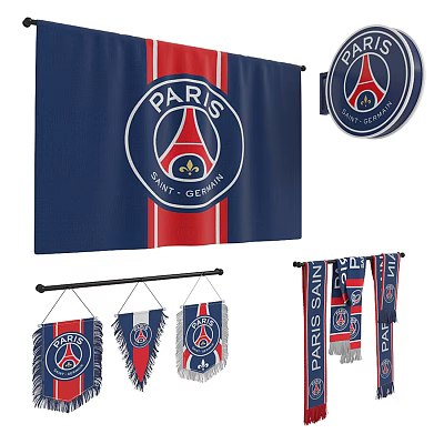 Modern pennant football paraphernalia 3d model Modern pennant football paraphernalia 3d model