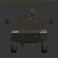 Six Wheeled Military Vehicle With Armored Structure And Mounted Machine Gun