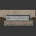 Vintage Wooden Retail Kiosk With Shelves Canopy Roof Circular Decor And Merchandise