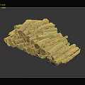 Natural Wooden Logs Pile with Rustic Texture and Smooth Surface Appearance 3d model