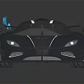 Carbon Fiber Supercar With Sleek Design Rear Spoiler And Aggressive Front Fascia