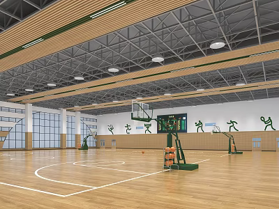 modern basketball hall 3d model