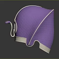 Purple Tactical Weapon Helmet With Gold Accents Textured Surface And Strap Design