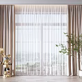 Modern Curtain Window Screen 3d model