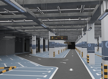 Underground Parking Modern Parking 3d model