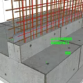 Post Cast Strip Reinforcement Structure With Steel Bars And Concrete Formwork 3d model