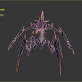 Menacing Dark Fantasy Creature Character With Spiked Limbs Fiery Accents And Multiple Appendages 3d model