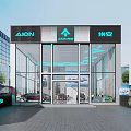 Modern Car Dealership Showroom With Cars Large Windows And Seating