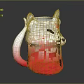 Cute Cat Shaped Mug With Gradient Color And Heart Patterns On Tail Handle
