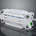 White Modern Water Transport Vehicle With Multiple Thrusters And Green Lights