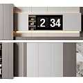 Modern Background Wall Design With Built-in TV Storage Cabinets And Marble Panel 3d model