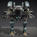 Futuristic Battle Robot With Mechanical Armor And Advanced Weapons System 3d model