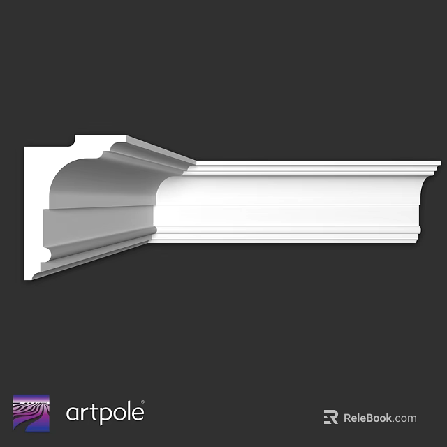 White Architectural Decorative Molding With Multi Layered Design For Interior Decoration 3d model 
