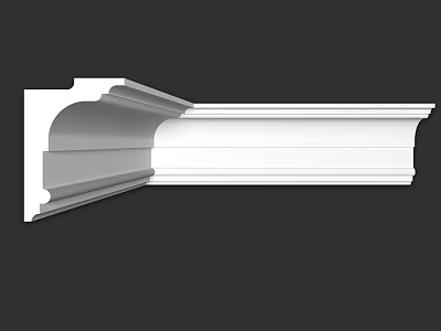 White Architectural Decorative Molding With Multi Layered Design For Interior Decoration 3d model
