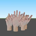 Collection Of Female Hands With Different Gestures And Manicured Nails