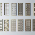 Decorative Partition Panels With Various Intricate Patterns And Metal Frames 3d model