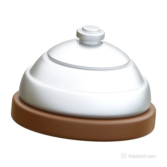 White Kitchen Utensil With Brown Base Round Lid And Modern Design 3d model 