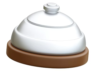 White Kitchen Utensil With Brown Base Round Lid And Modern Design 3d model