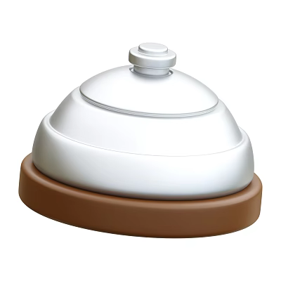 White Kitchen Utensil With Brown Base Round Lid And Modern Design 3d model