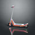 Modern Electric Scooter With White And Orange Body And Reflective Surface