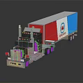 Electric Toy Truck Building Block Style With Colorful Container Red Blue White And Purple Wheels