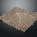 Detailed Topographic Terrain Model With Natural Relief And Mountainous Texture