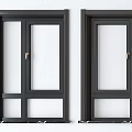 Modern Casement Windows With Black Frames And Sleek Multiple Design Styles 3d model