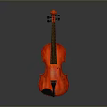 Professional Red Wooden Violin With Four Strings And Glossy Body Design